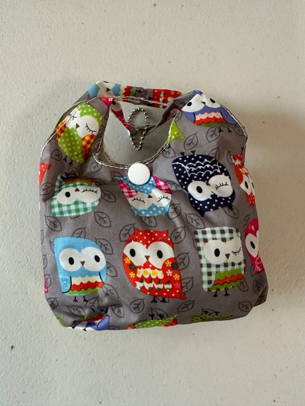 Foldable Packable Owl-Patterned Lovers Reusable Durable Nylon Shopping Tote Bag